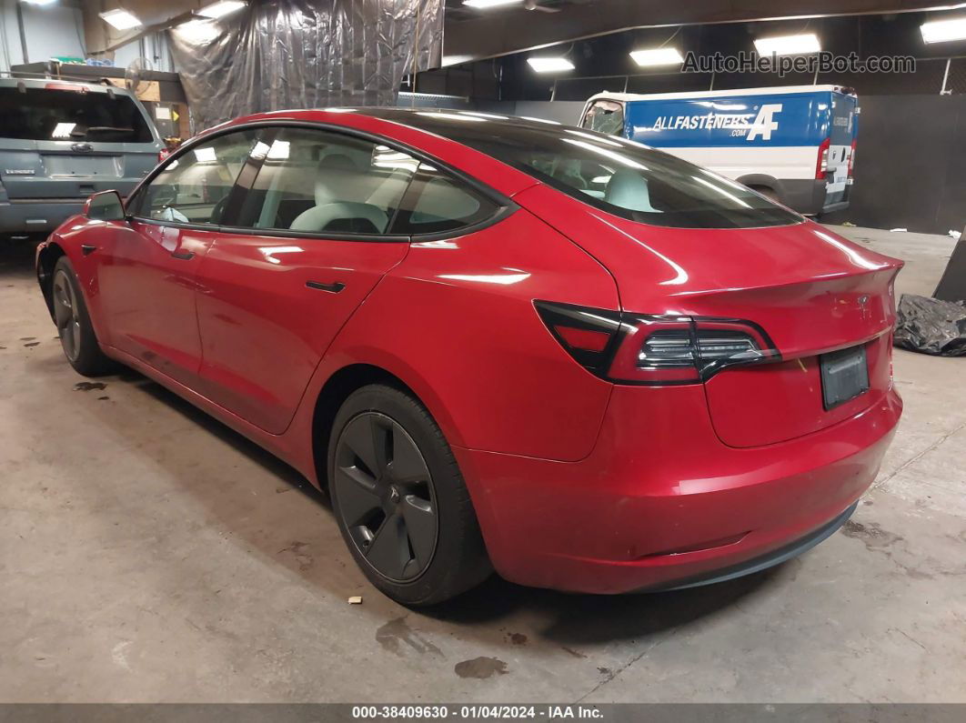 2021 Tesla Model 3 Standard Range Plus Rear-wheel Drive Red vin: 5YJ3E1EA1MF838275