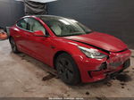 2021 Tesla Model 3 Standard Range Plus Rear-wheel Drive Red vin: 5YJ3E1EA1MF838275