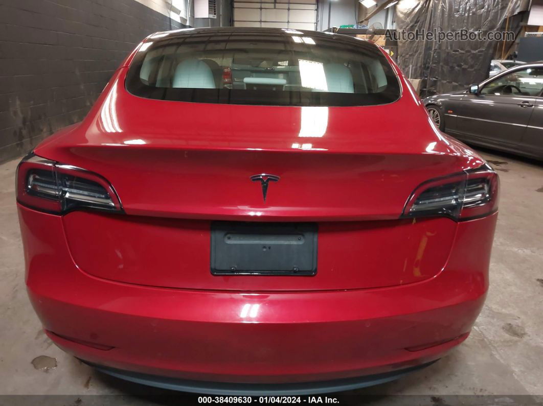 2021 Tesla Model 3 Standard Range Plus Rear-wheel Drive Red vin: 5YJ3E1EA1MF838275