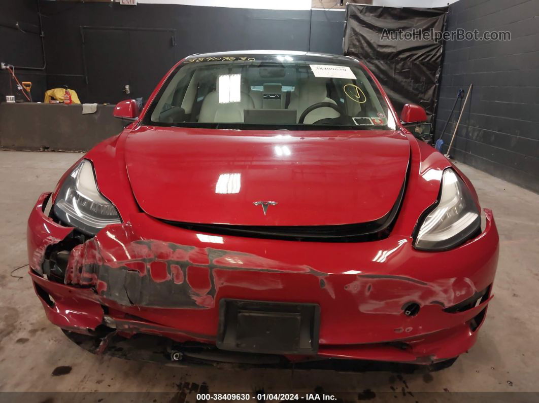 2021 Tesla Model 3 Standard Range Plus Rear-wheel Drive Red vin: 5YJ3E1EA1MF838275