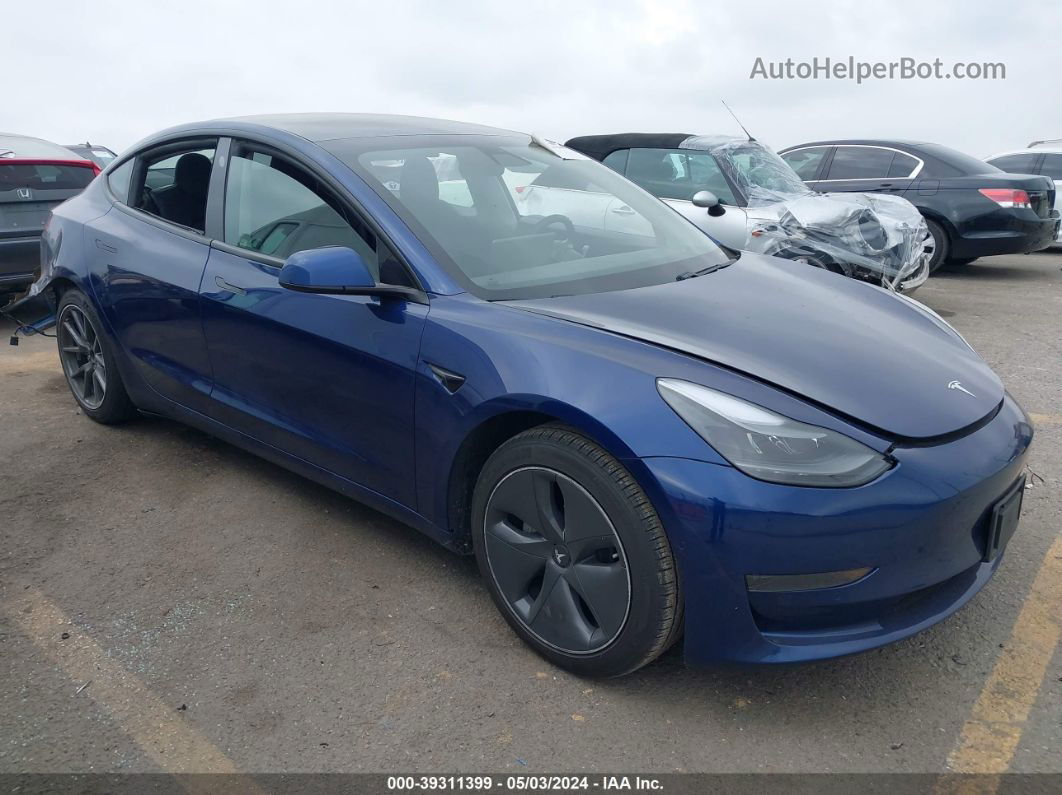 2021 Tesla Model 3   Blue vin: 5YJ3E1EA1MF867453