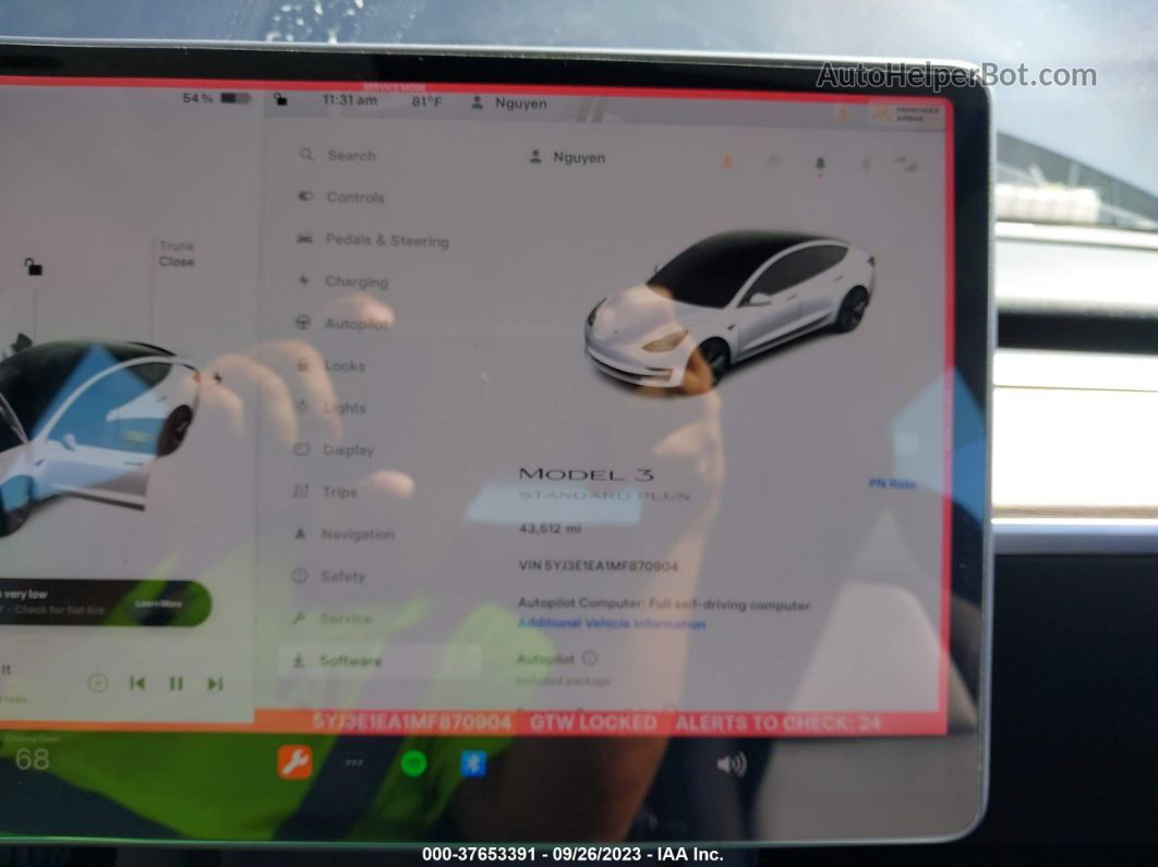 2021 Tesla Model 3 Standard Range Plus Серый vin: 5YJ3E1EA1MF870904