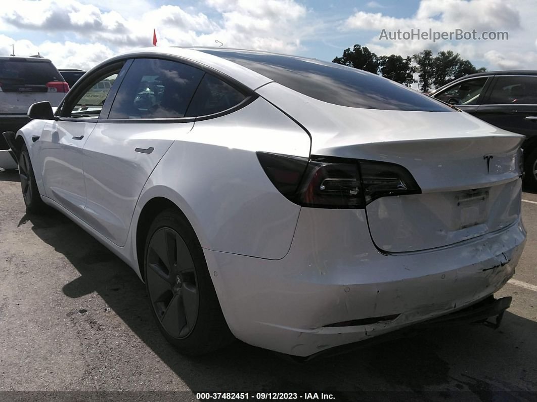 2021 Tesla Model 3 Standard Range Plus Rear-wheel Drive White vin: 5YJ3E1EA1MF919437