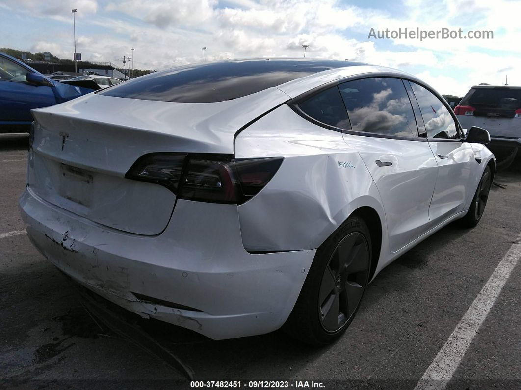 2021 Tesla Model 3 Standard Range Plus Rear-wheel Drive White vin: 5YJ3E1EA1MF919437