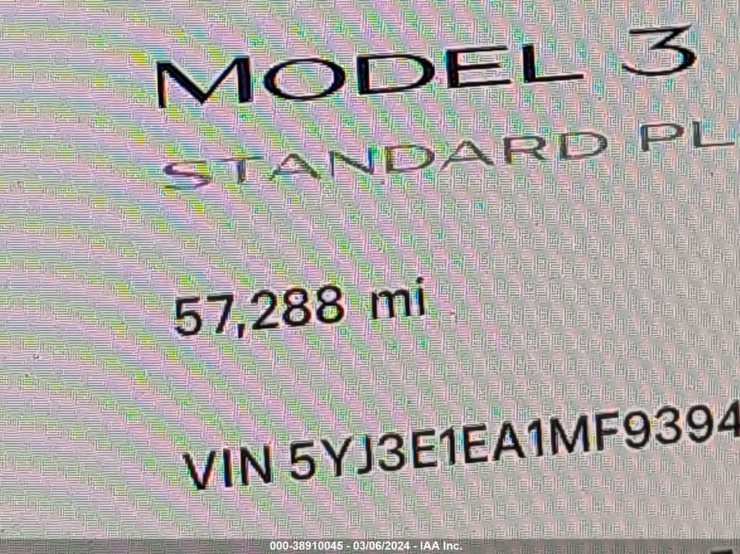 2021 Tesla Model 3 Standard Range Plus Rear-wheel Drive Синий vin: 5YJ3E1EA1MF939459