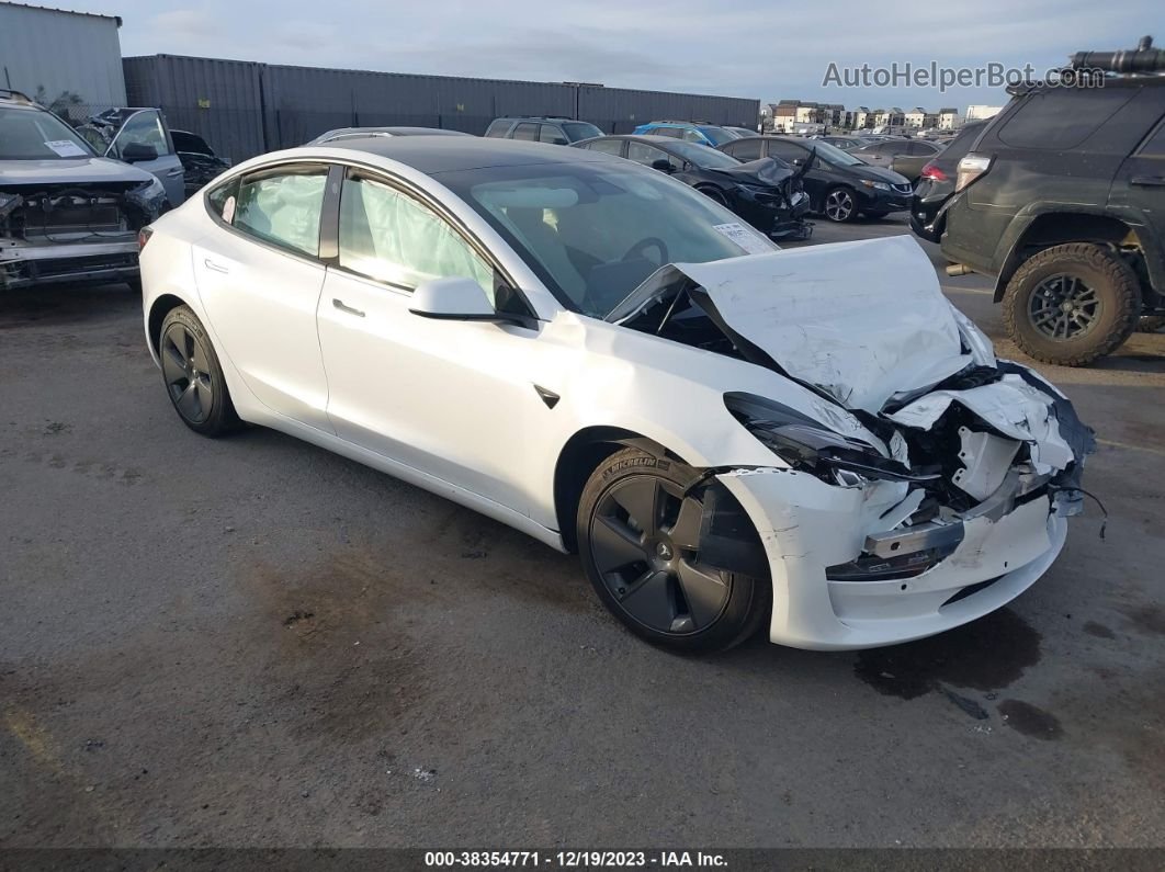 2021 Tesla Model 3 Standard Range Plus Rear-wheel Drive White vin: 5YJ3E1EA1MF977984