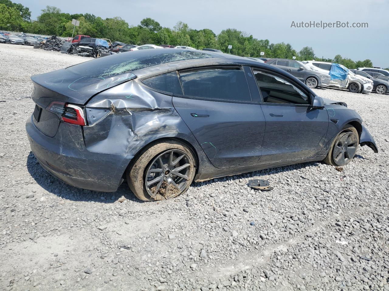 2022 Tesla Model 3  Gray vin: 5YJ3E1EA1NF111557