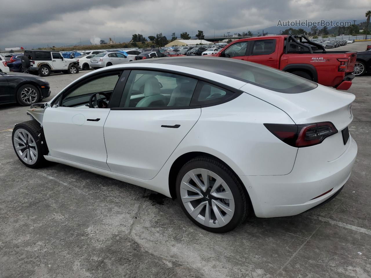 2022 Tesla Model 3  White vin: 5YJ3E1EA1NF154733