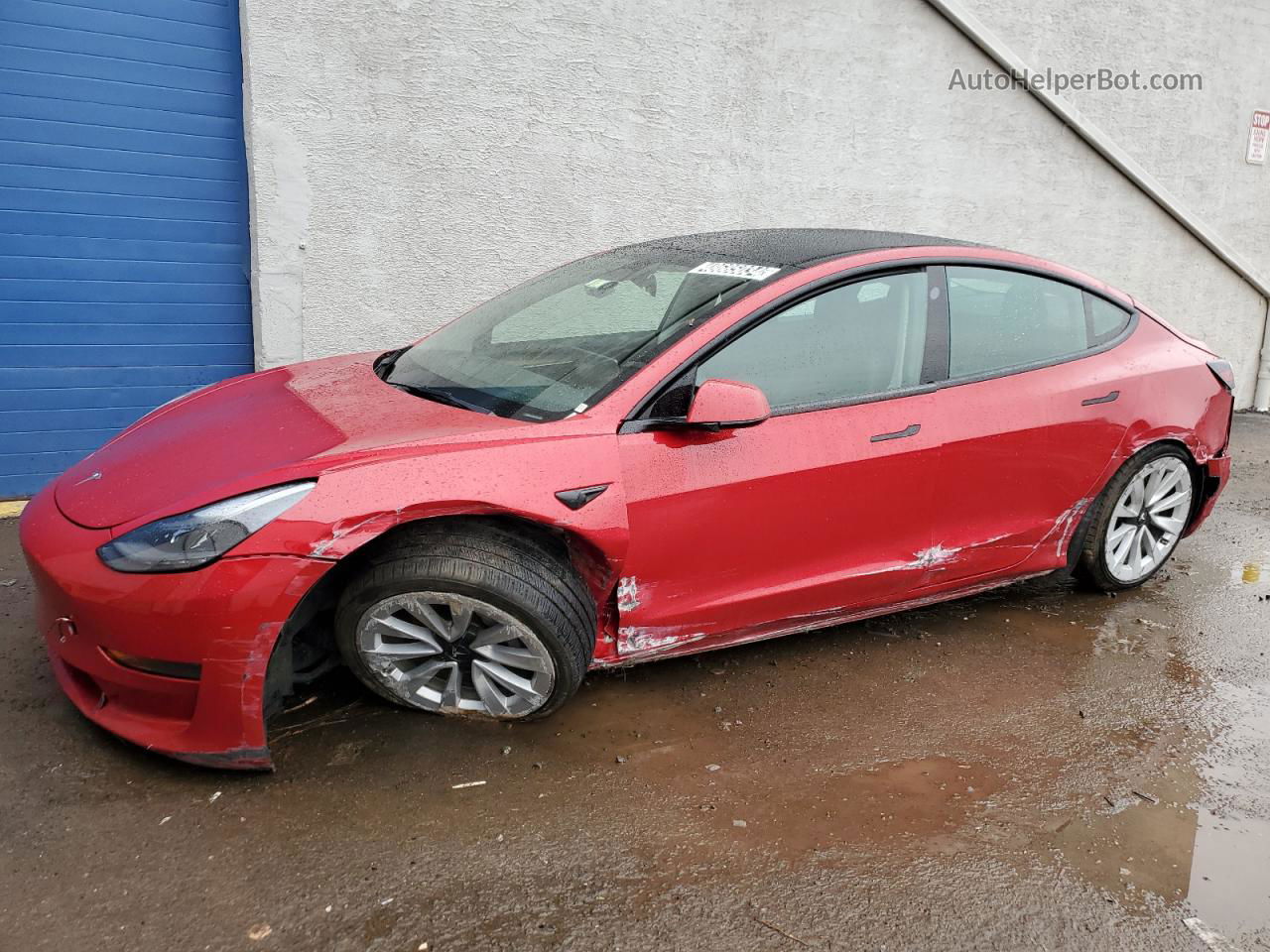 2022 Tesla Model 3  Red vin: 5YJ3E1EA1NF186825