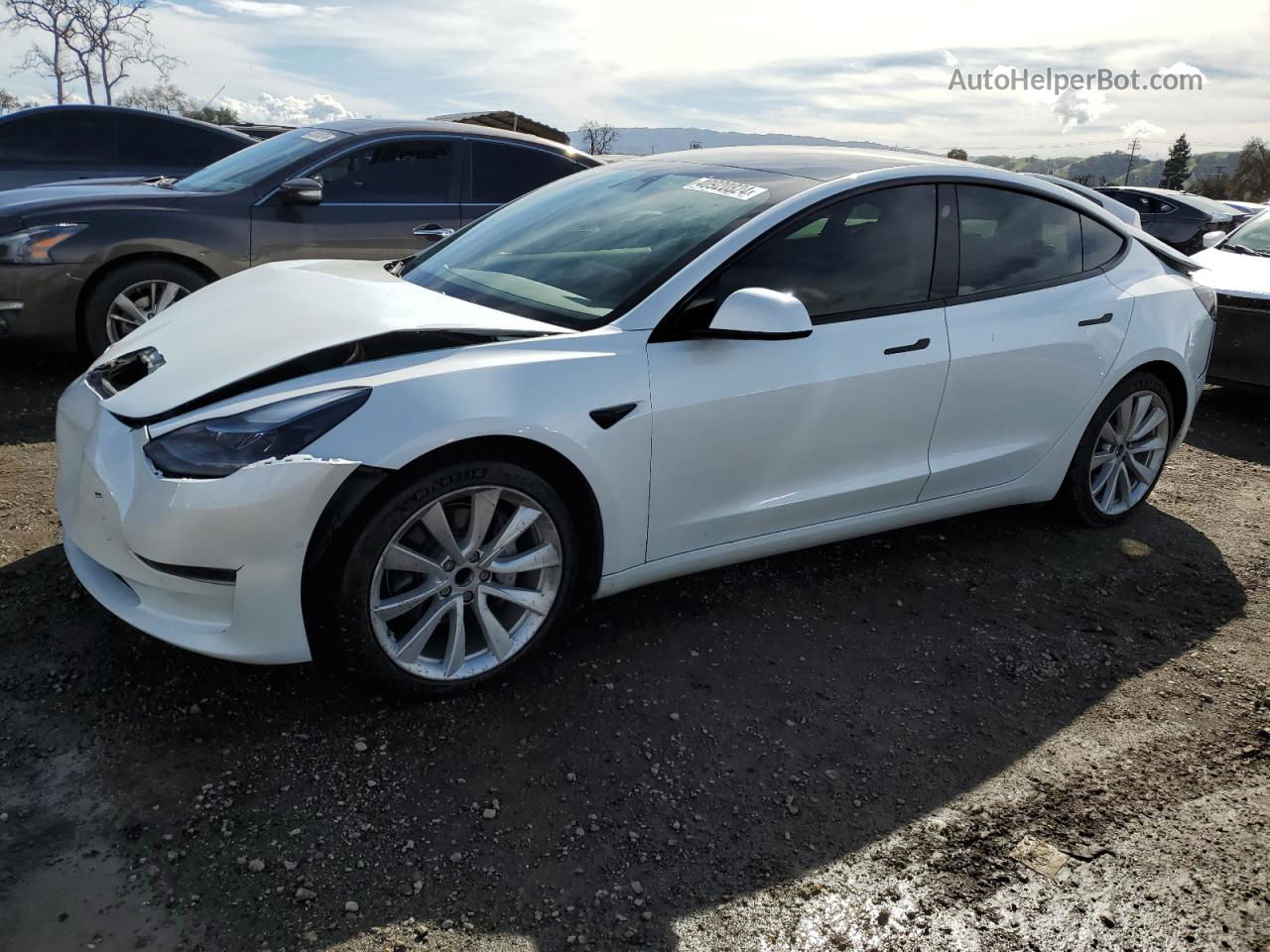 2022 Tesla Model 3  White vin: 5YJ3E1EA1NF202859