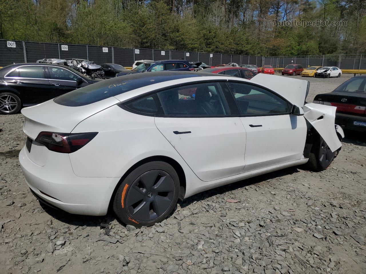 2022 Tesla Model 3  White vin: 5YJ3E1EA1NF244111