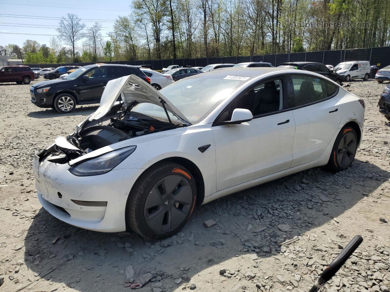 2022 Tesla Model 3  White vin: 5YJ3E1EA1NF244111