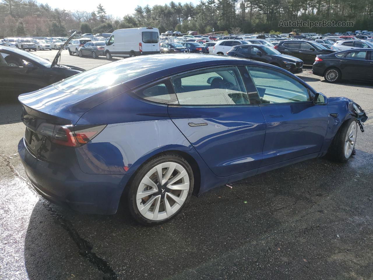2022 Tesla Model 3  Синий vin: 5YJ3E1EA1NF288710