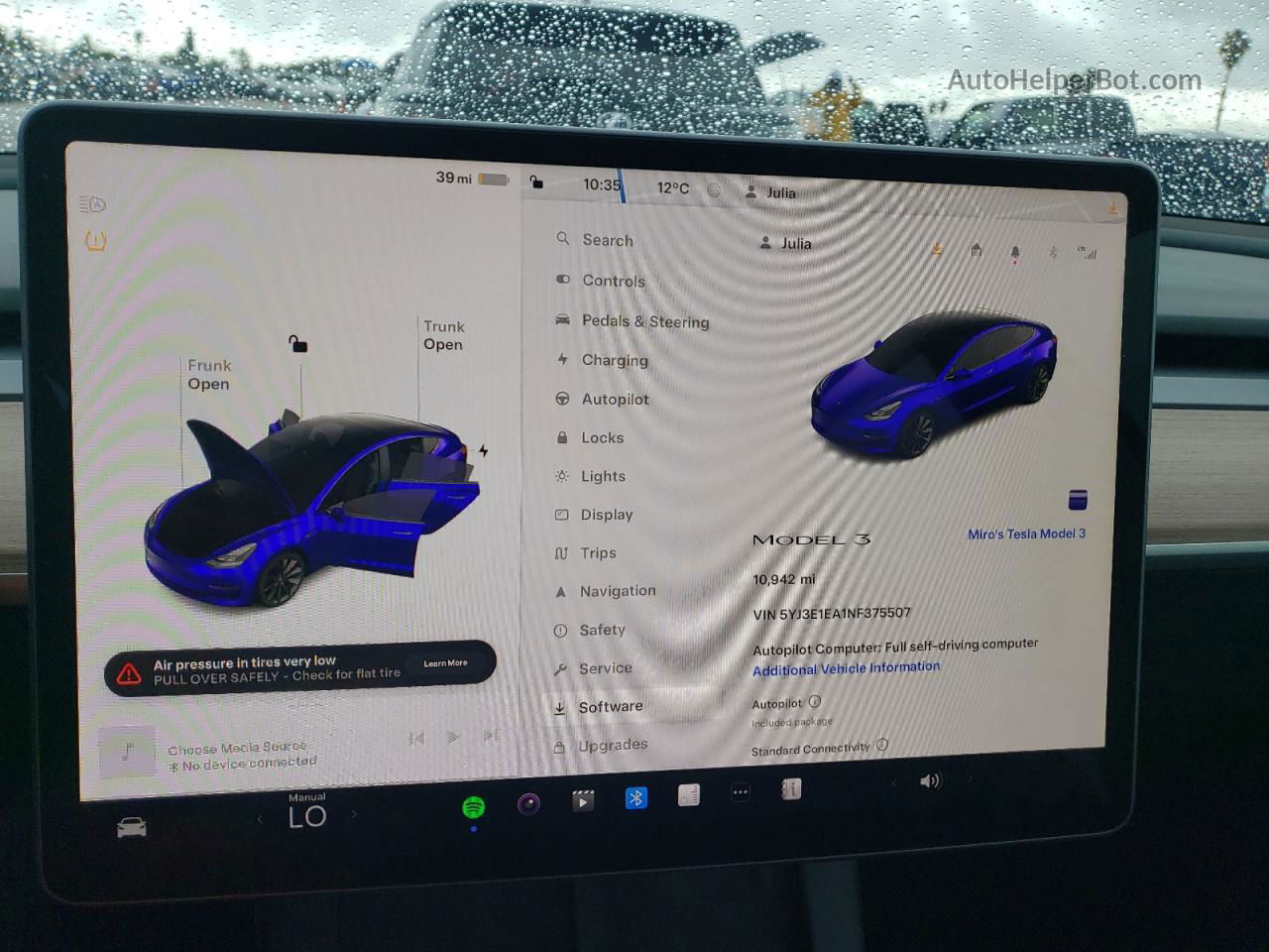 2022 Tesla Model 3  Blue vin: 5YJ3E1EA1NF375507