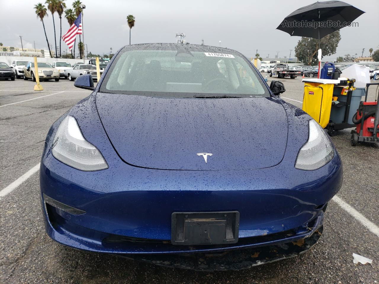 2022 Tesla Model 3  Blue vin: 5YJ3E1EA1NF375507