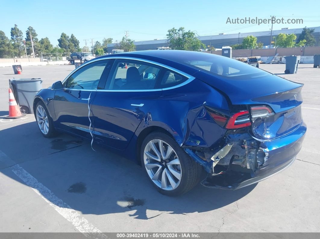 2018 Tesla Model 3 Long Range/mid Range Blue vin: 5YJ3E1EA2JF011137