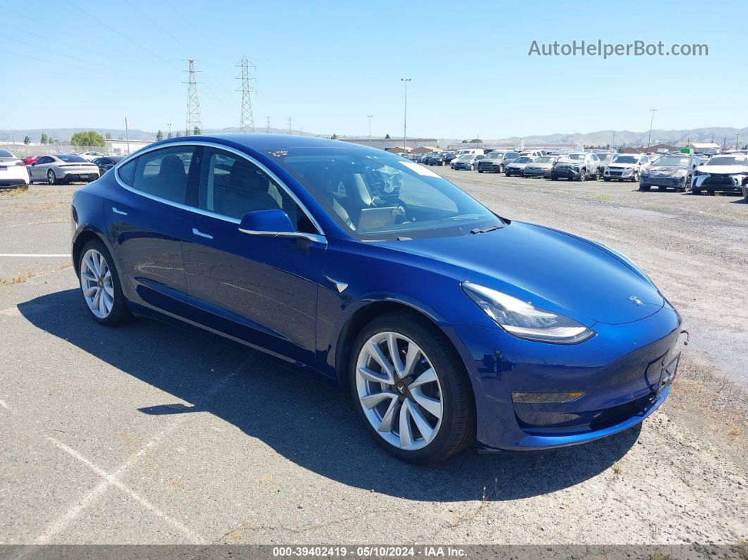 2018 Tesla Model 3 Long Range/mid Range Blue vin: 5YJ3E1EA2JF011137