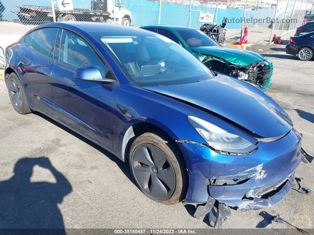 2018 Tesla Model 3 Long Range/mid Range Blue vin: 5YJ3E1EA2JF022624