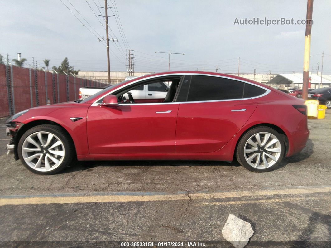 2018 Tesla Model 3 Long Range/mid Range Red vin: 5YJ3E1EA2JF024471