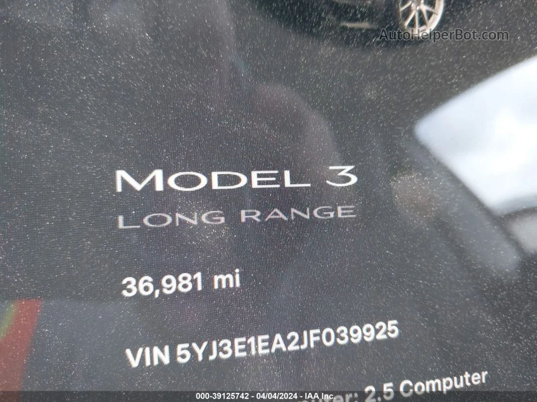 2018 Tesla Model 3 Long Range/mid Range Black vin: 5YJ3E1EA2JF039925
