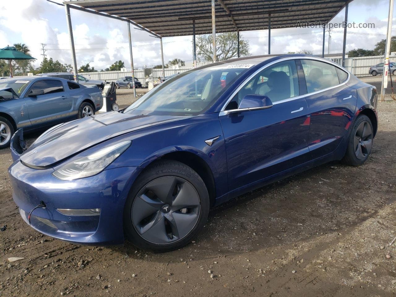 2018 Tesla Model 3  Blue vin: 5YJ3E1EA2JF058975
