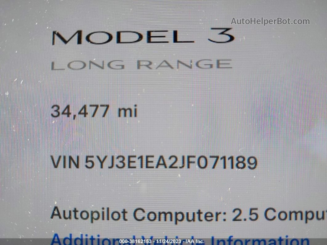 2018 Tesla Model 3 Long Range/mid Range Черный vin: 5YJ3E1EA2JF071189