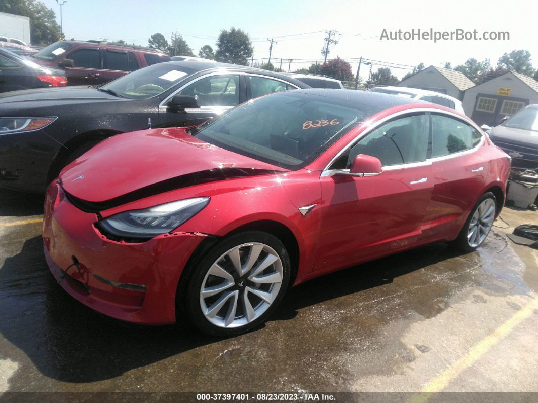 2018 Tesla Model 3 Long Range/mid Range Red vin: 5YJ3E1EA2JF118236