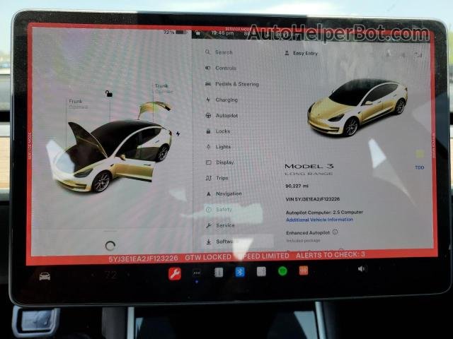 2018 Tesla Model 3  Black vin: 5YJ3E1EA2JF123226