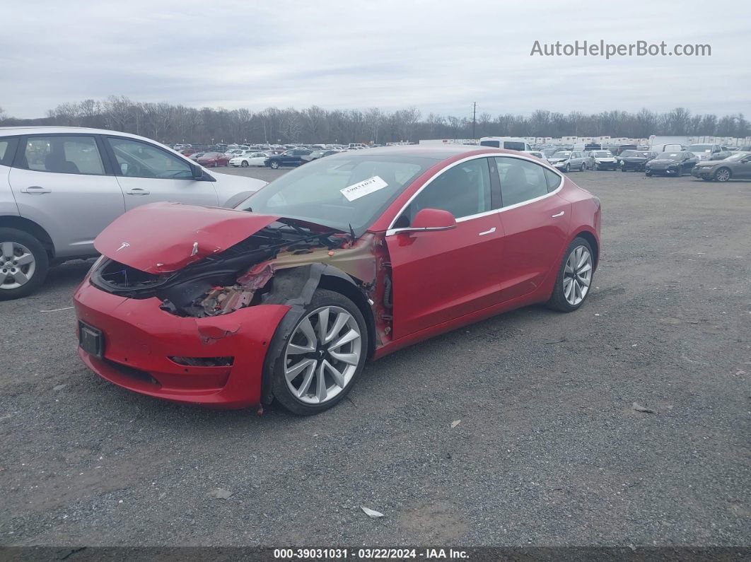 2018 Tesla Model 3 Long Range/mid Range Red vin: 5YJ3E1EA2JF155061