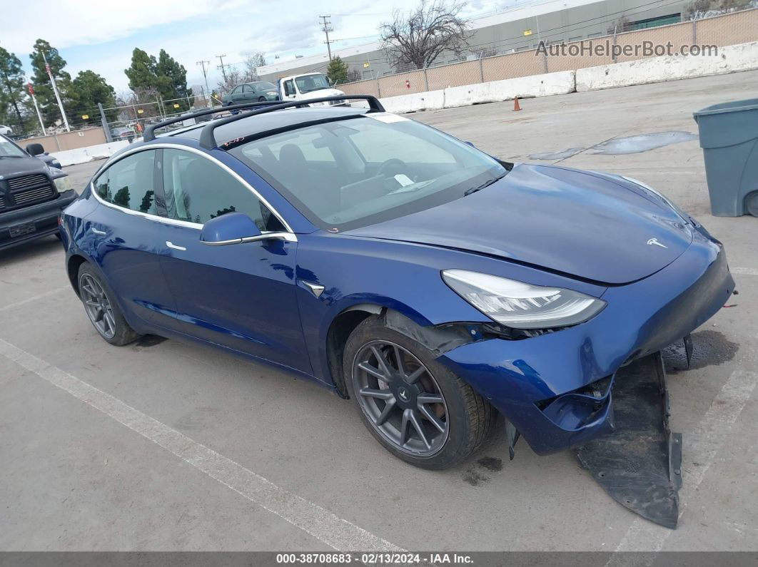 2018 Tesla Model 3 Long Range/mid Range Blue vin: 5YJ3E1EA2JF160891