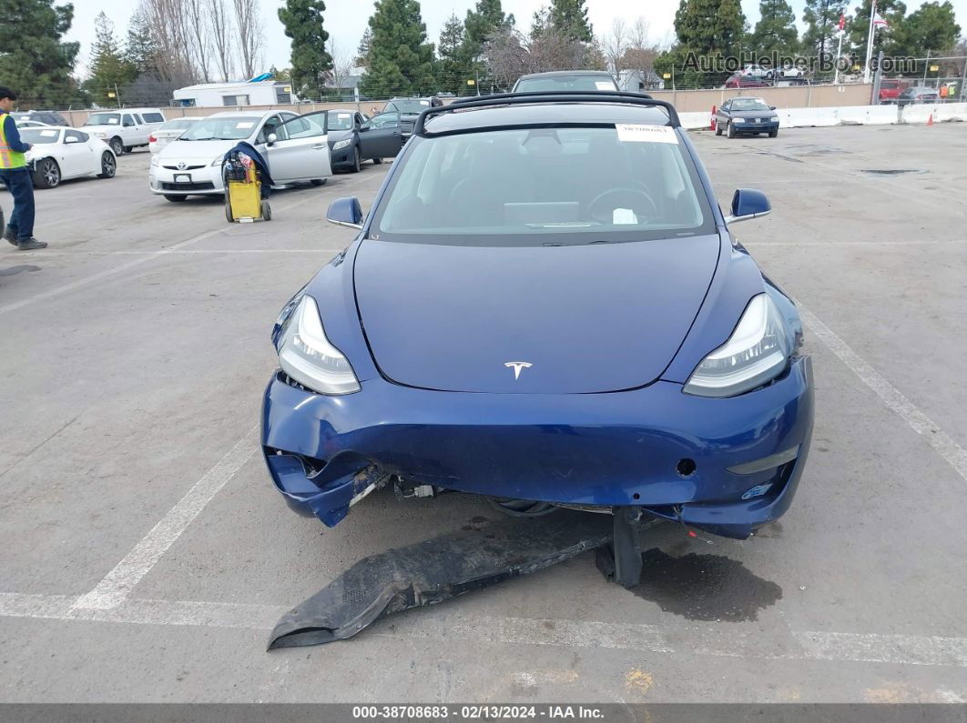 2018 Tesla Model 3 Long Range/mid Range Blue vin: 5YJ3E1EA2JF160891