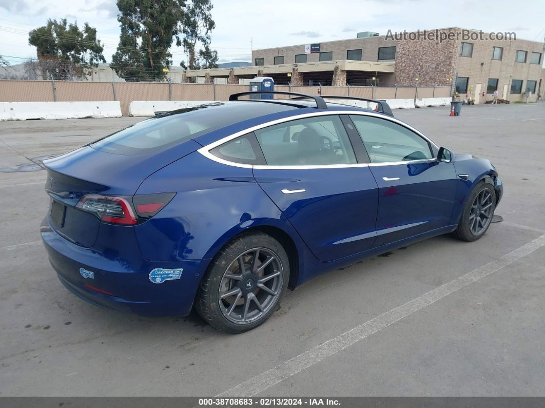 2018 Tesla Model 3 Long Range/mid Range Blue vin: 5YJ3E1EA2JF160891