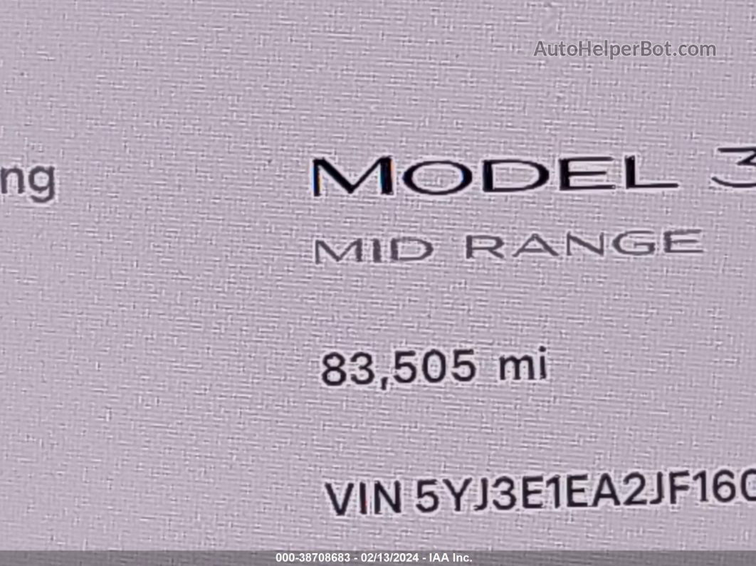 2018 Tesla Model 3 Long Range/mid Range Синий vin: 5YJ3E1EA2JF160891