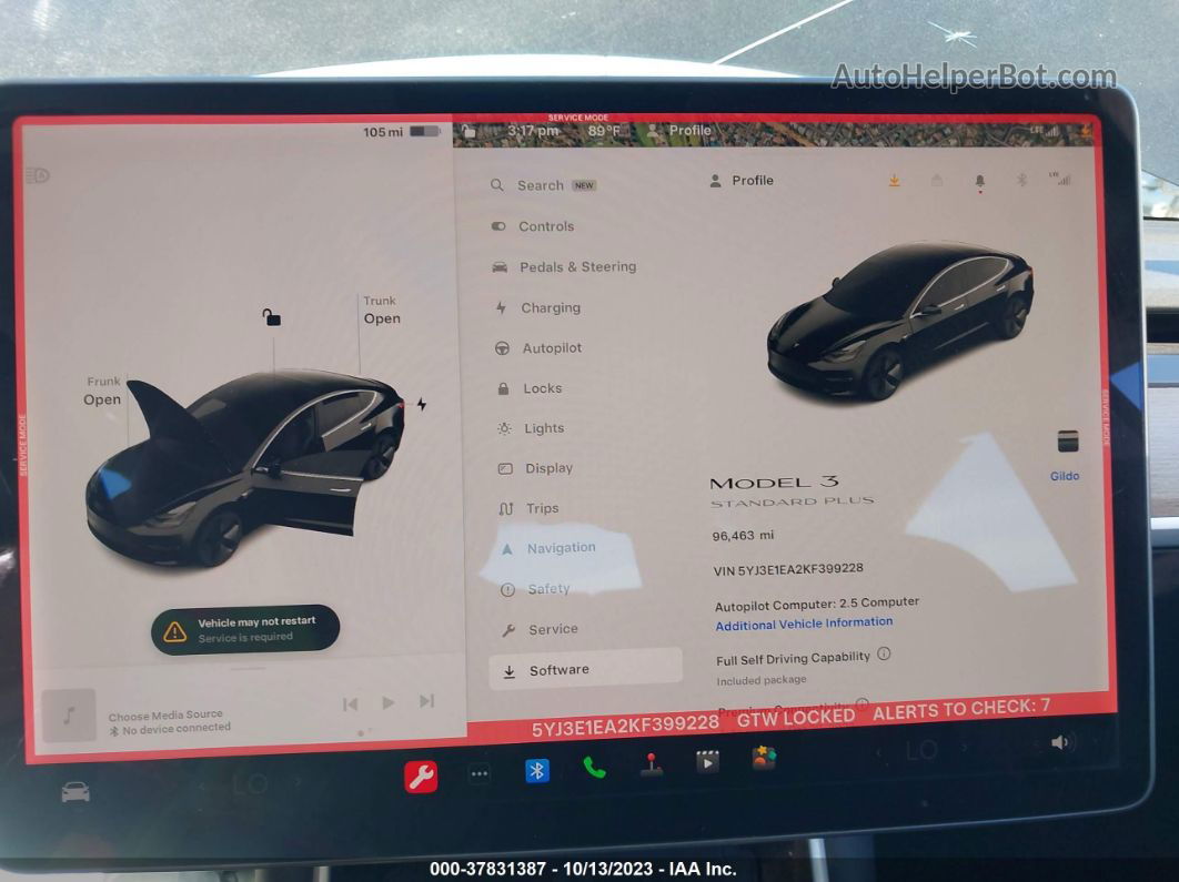 2019 Tesla Model 3 Range Черный vin: 5YJ3E1EA2KF399228