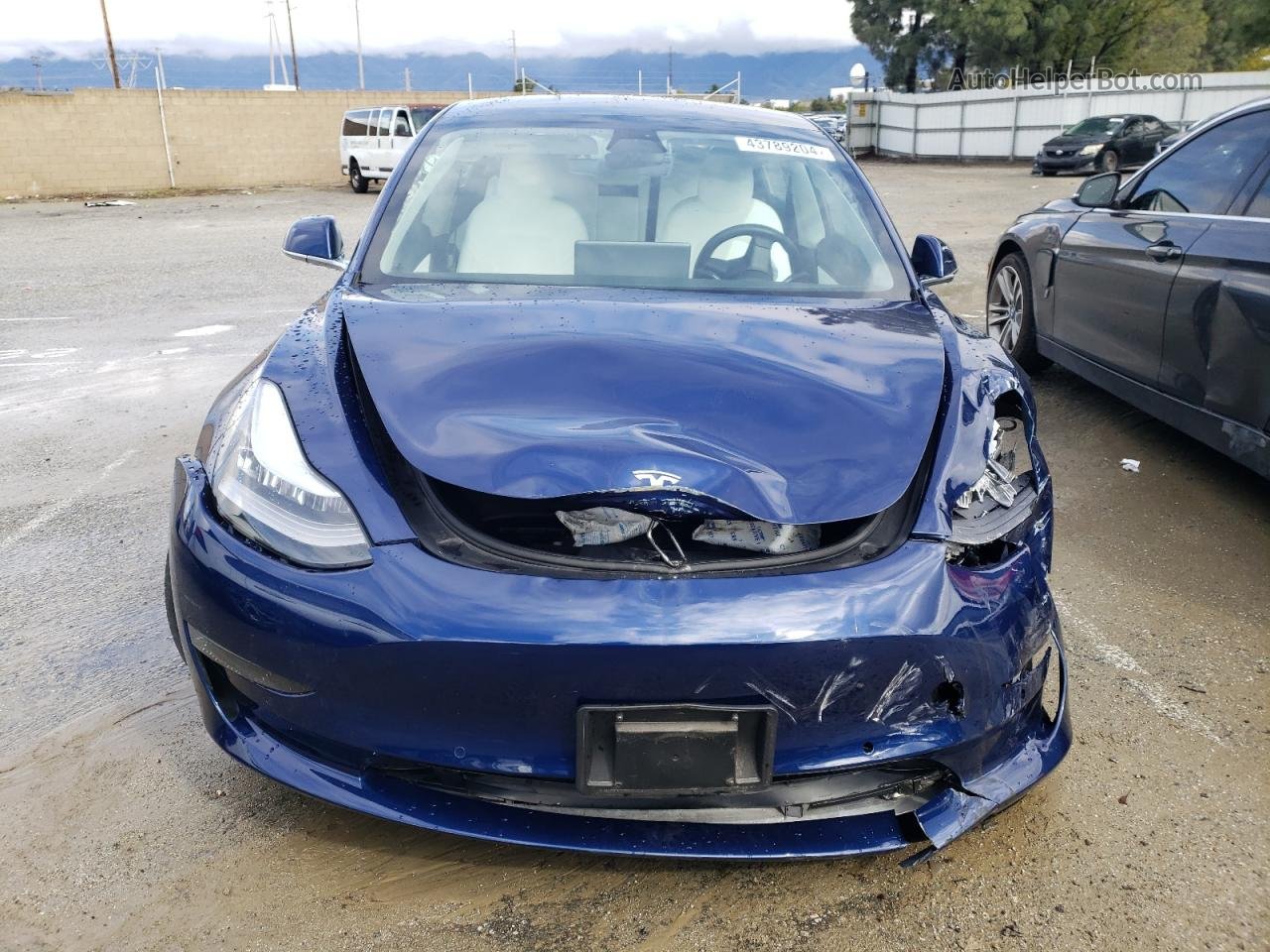2019 Tesla Model 3  Синий vin: 5YJ3E1EA2KF509050