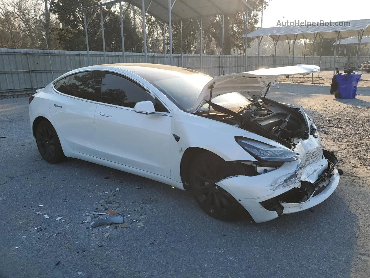 2020 Tesla Model 3  White vin: 5YJ3E1EA2LF613166