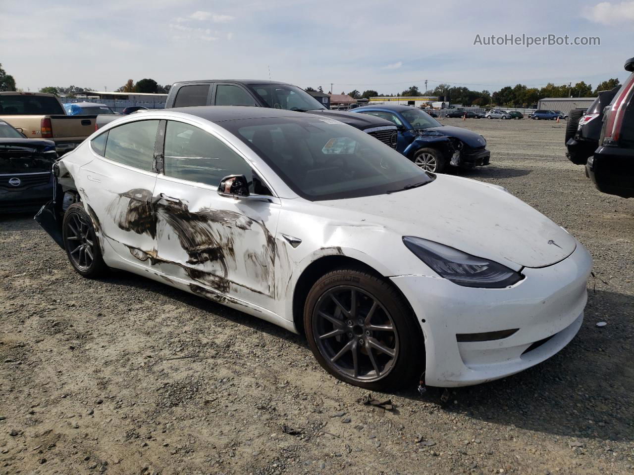 2020 Tesla Model 3  White vin: 5YJ3E1EA2LF659743