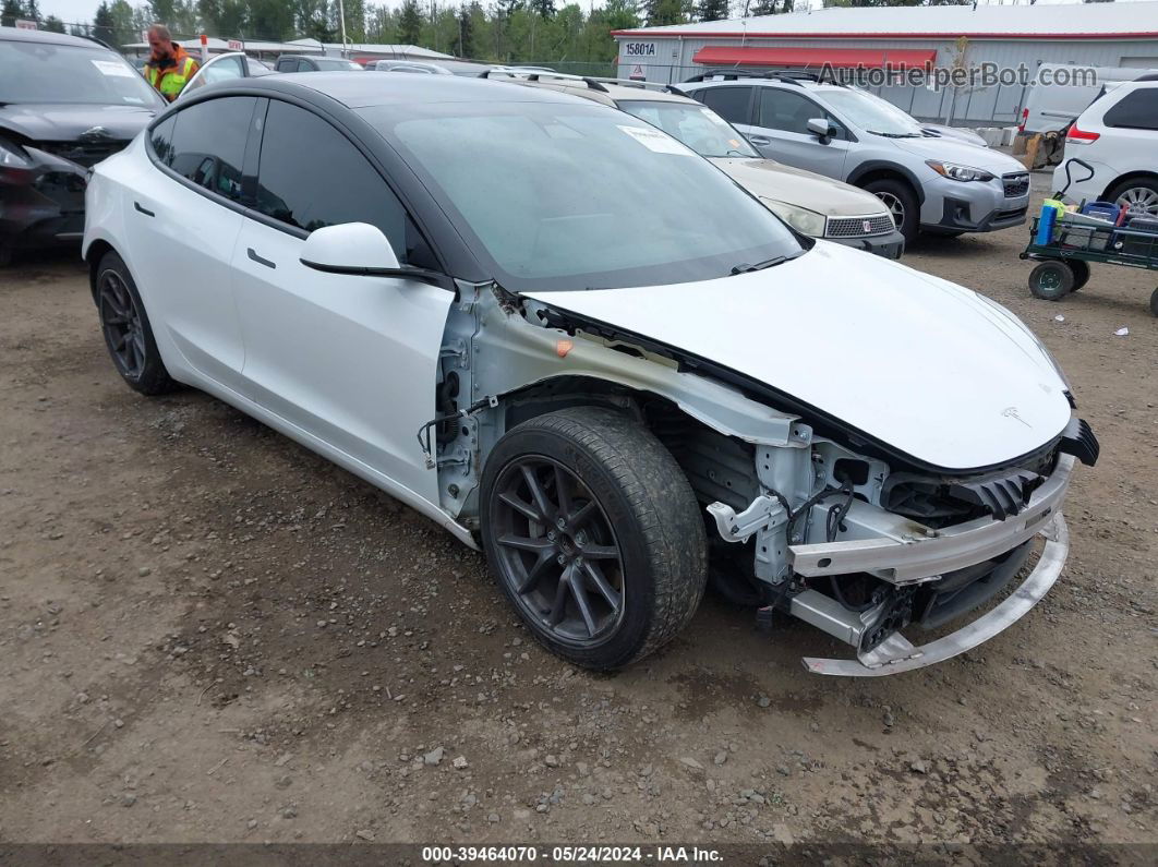 2021 Tesla Model 3 Standard Range Plus Rear-wheel Drive Белый vin: 5YJ3E1EA2MF047785