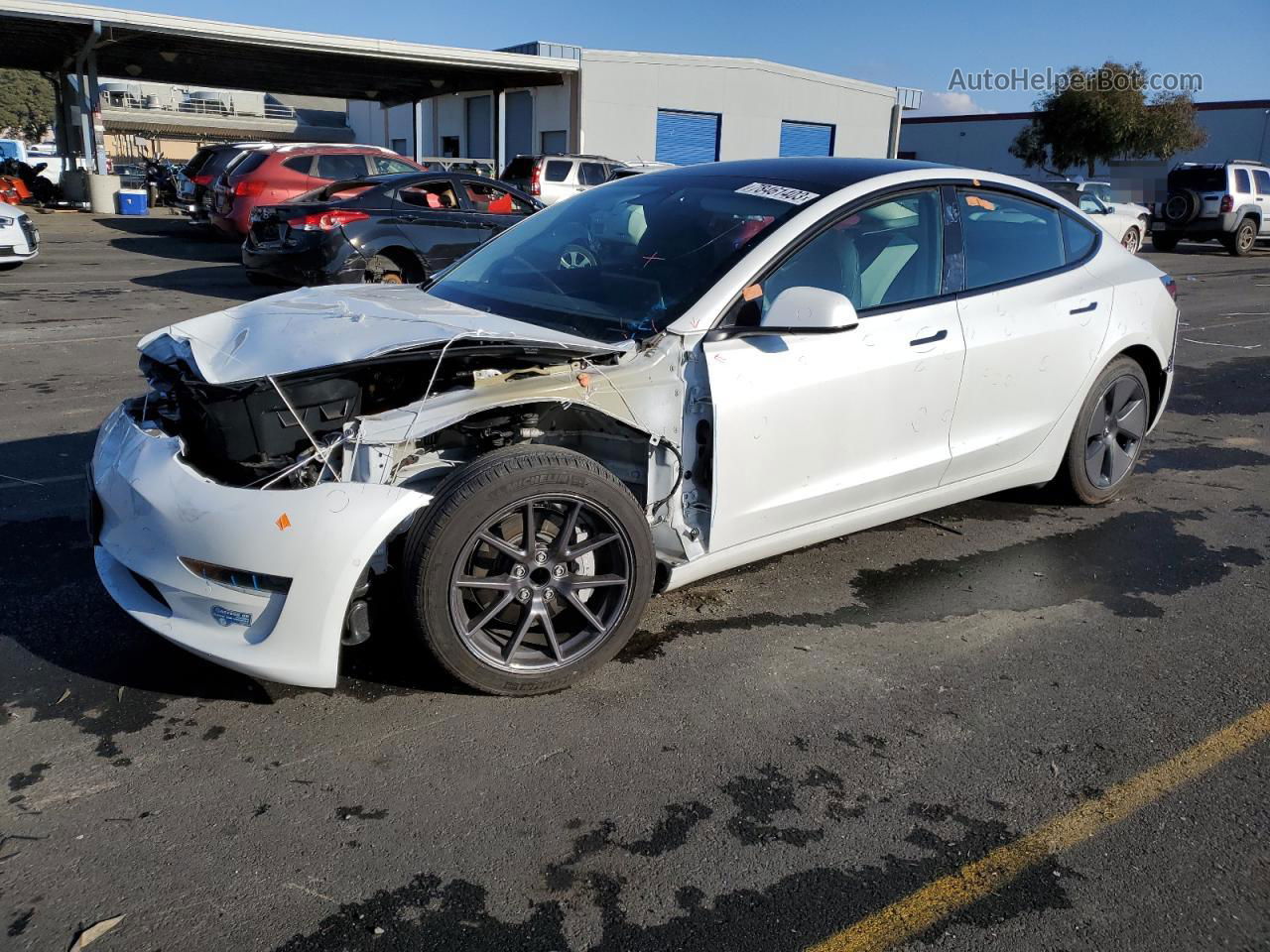 2021 Tesla Model 3  White vin: 5YJ3E1EA2MF070712