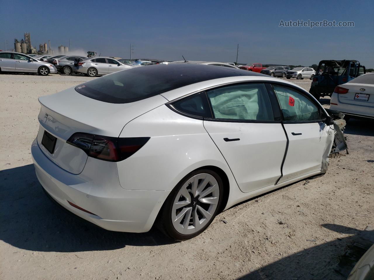 2021 Tesla Model 3  White vin: 5YJ3E1EA2MF085887