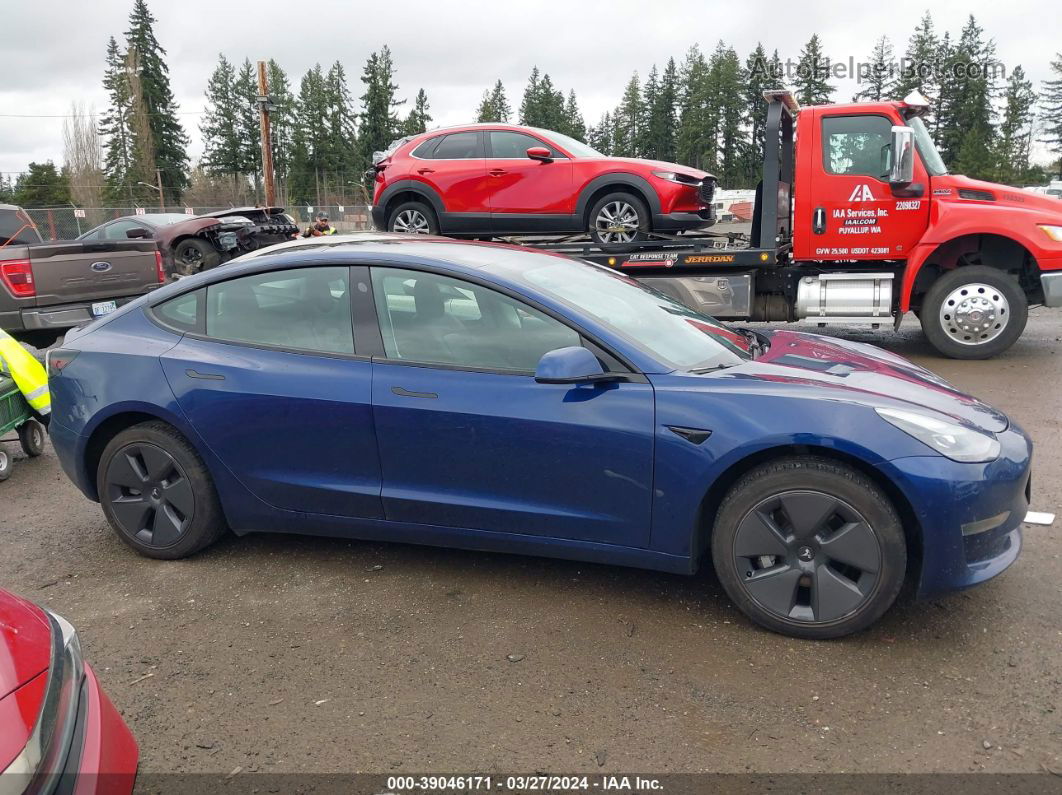 2021 Tesla Model 3 Standard Range Plus Rear-wheel Drive Blue vin: 5YJ3E1EA2MF091785