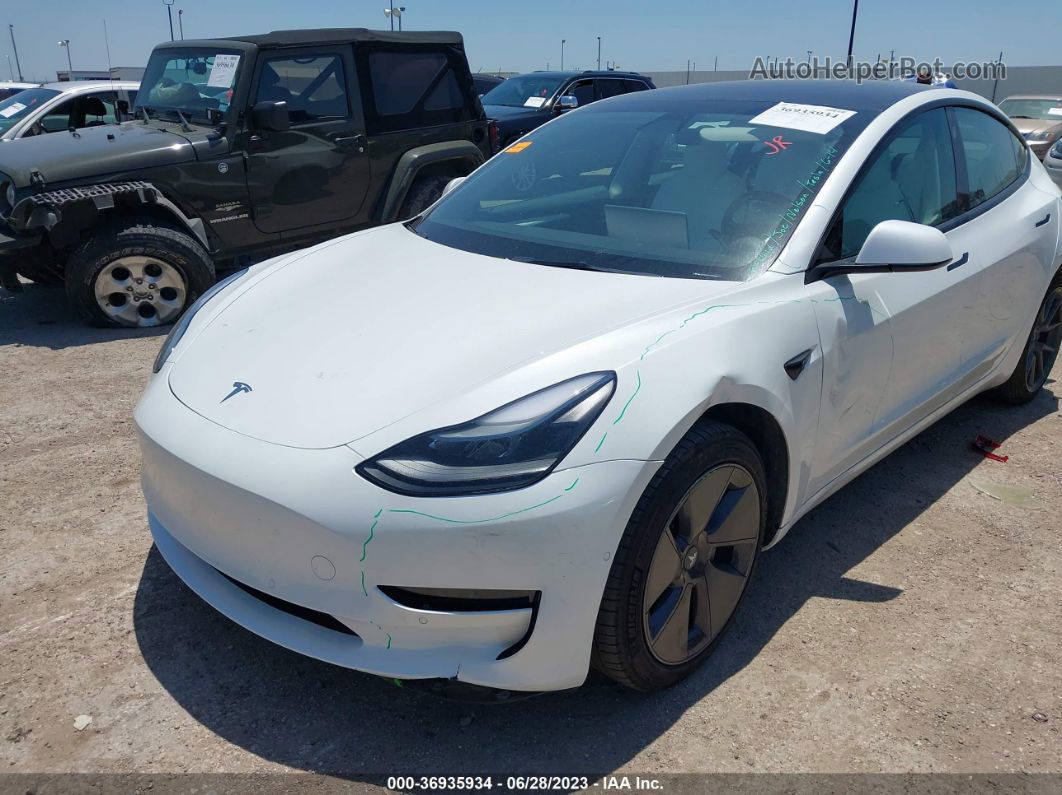 2021 Tesla Model 3 Standard Range Plus White vin: 5YJ3E1EA2MF092192