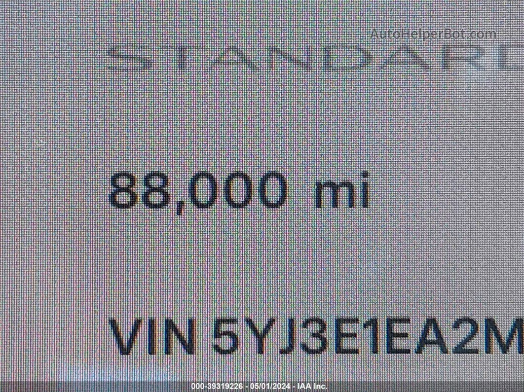 2021 Tesla Model 3 Standard Range Plus Rear-wheel Drive Black vin: 5YJ3E1EA2MF092726