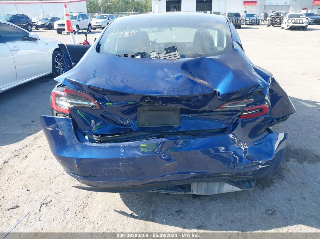 2021 Tesla Model 3 Standard Range Plus Rear-wheel Drive Blue vin: 5YJ3E1EA2MF094055