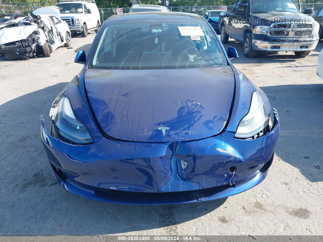 2021 Tesla Model 3 Standard Range Plus Rear-wheel Drive Blue vin: 5YJ3E1EA2MF094055