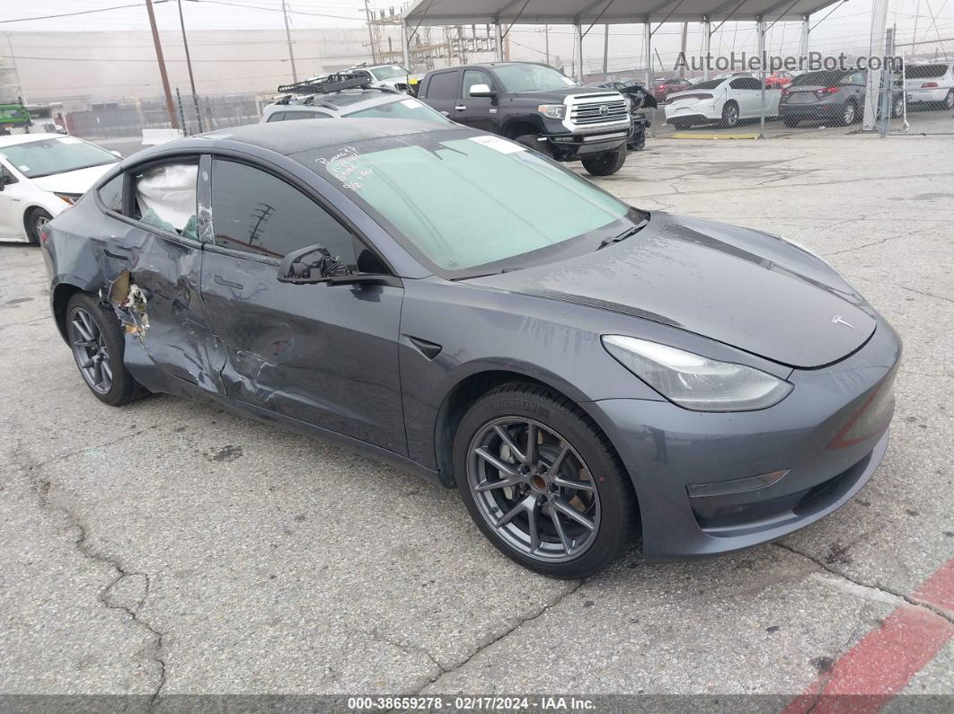 2021 Tesla Model 3 Standard Range Plus Rear-wheel Drive Gray vin: 5YJ3E1EA2MF941284