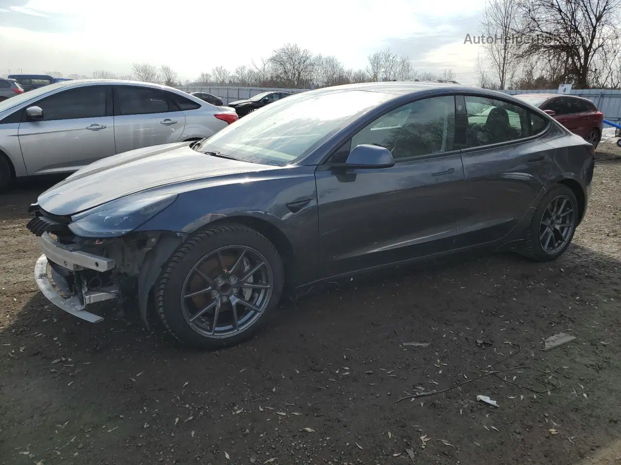 2021 Tesla Model 3  Gray vin: 5YJ3E1EA2MF973930