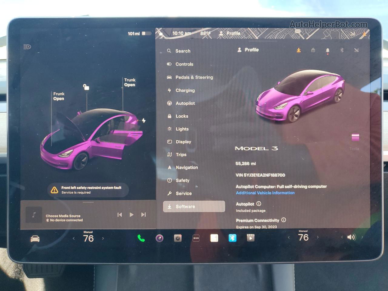 2022 Tesla Model 3  Blue vin: 5YJ3E1EA2NF188700