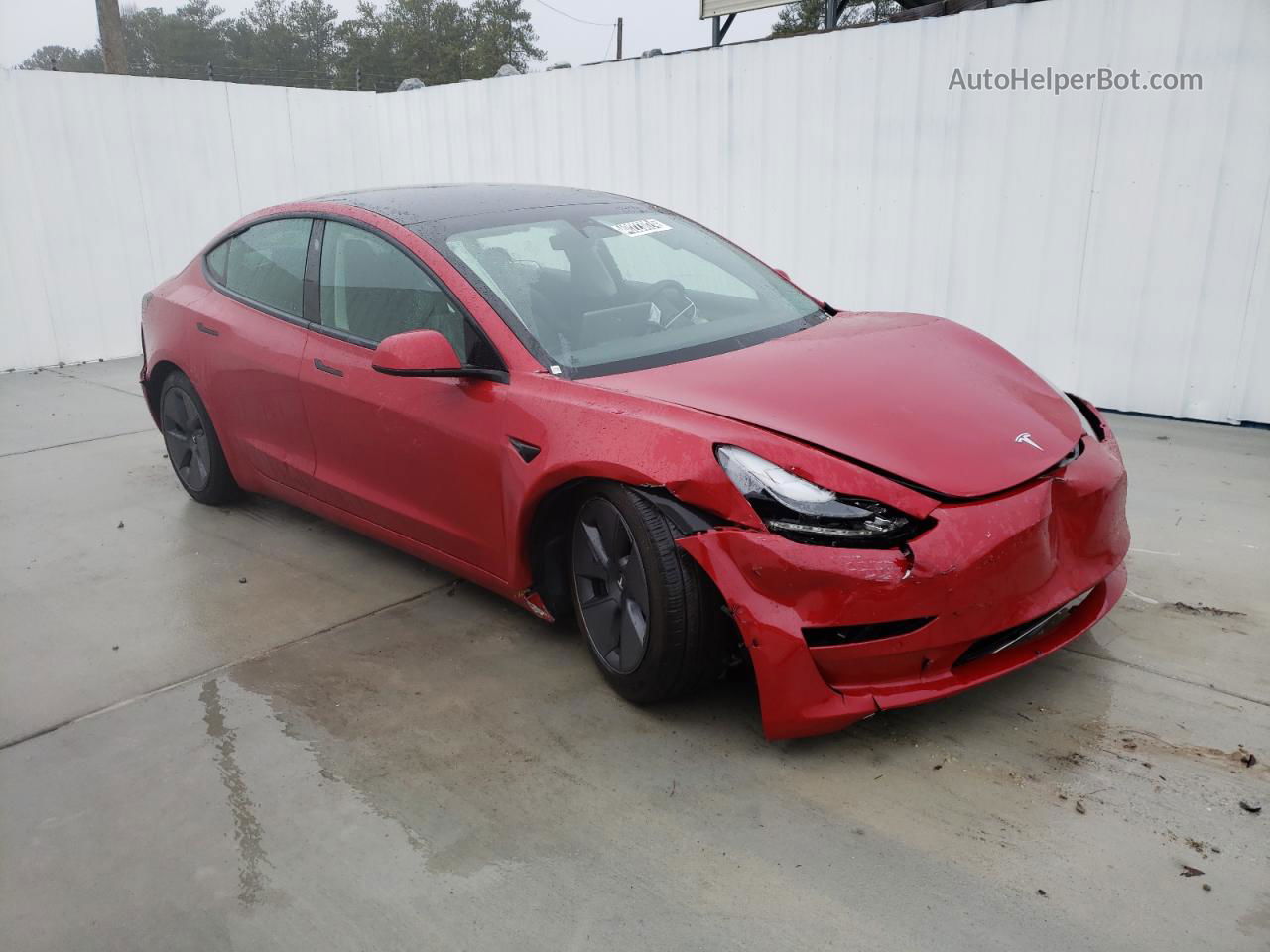 2022 Tesla Model 3  Red vin: 5YJ3E1EA2NF191287