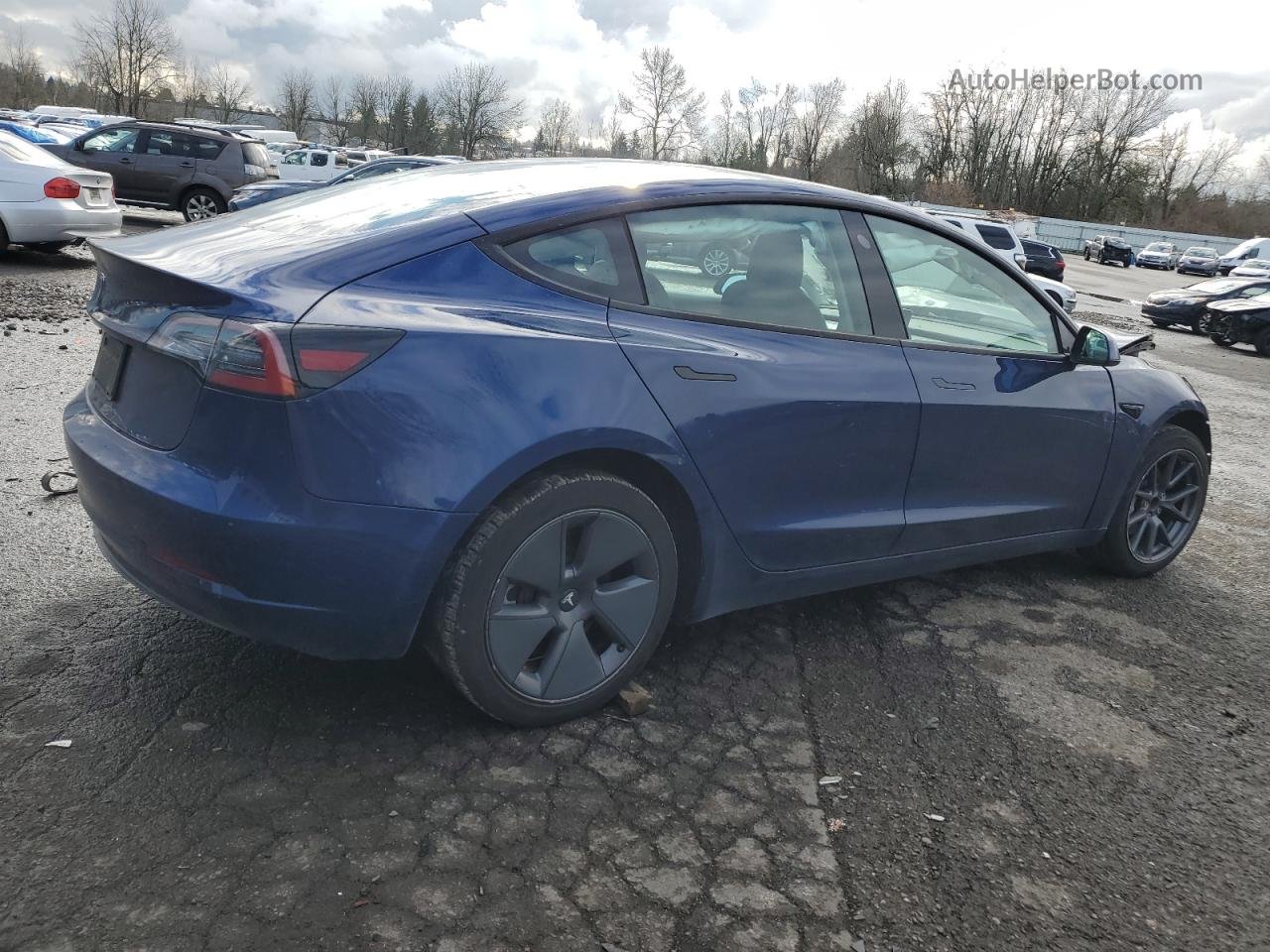 2022 Tesla Model 3  Blue vin: 5YJ3E1EA2NF287095